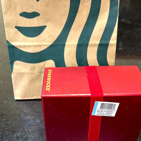 🎄Starbucks Ceramic White With Gold Accents Ornaments Set 2012 NWT - Picture 13 of 14